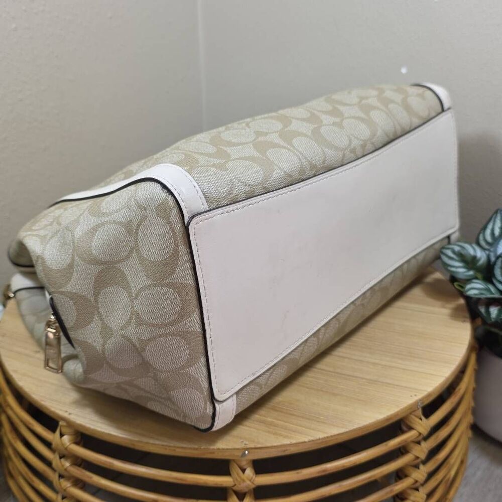Coach Kristy Signature Hobo Shoulder Bag | Light Khaki Coated Canvas & Chalk Lea - Picture 7 of 14